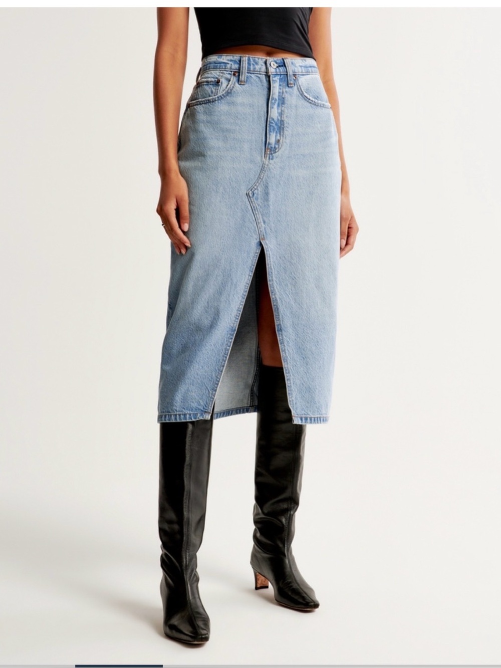 Abercrombie & Fitch | High Rise Denim Skirt | 34